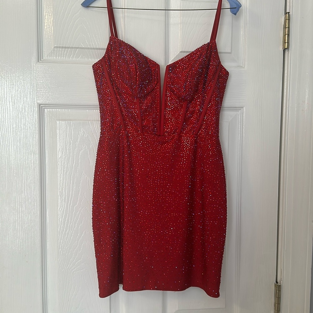 Sherri Hill Red Mini Dress